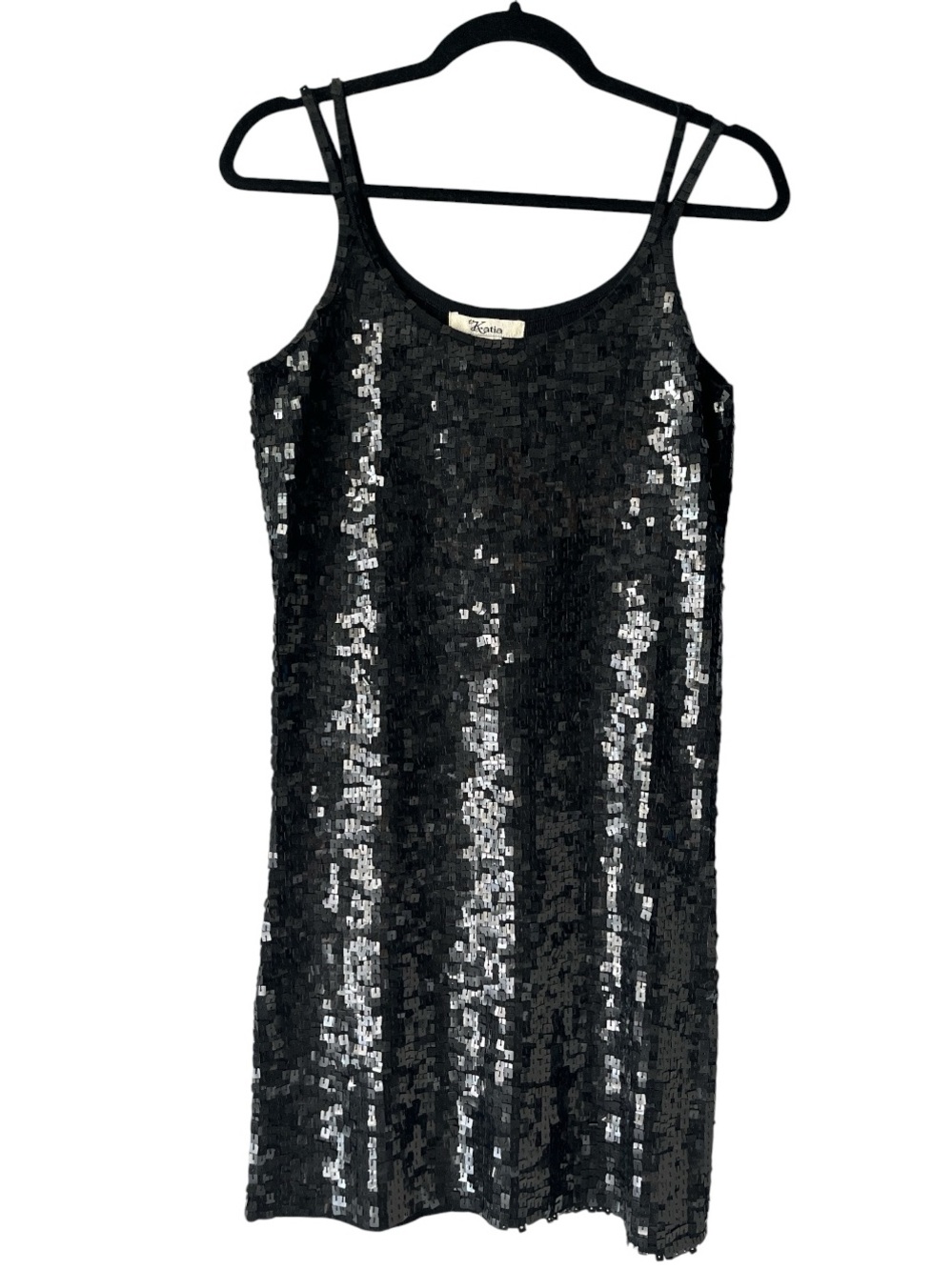 Vintage Y2K Black All Over Sequin Party Dress Cocktail Clubwear M